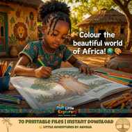 My Beautiful World Creativity Bundle — African Colouring Pages, Story Starters & Cultural Activity Pack for Kids | Printable Instant Downloaduct