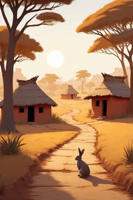 Moments of Calm – 48 Printable Posters for Kids (African Village Theme | Concept Art Set)