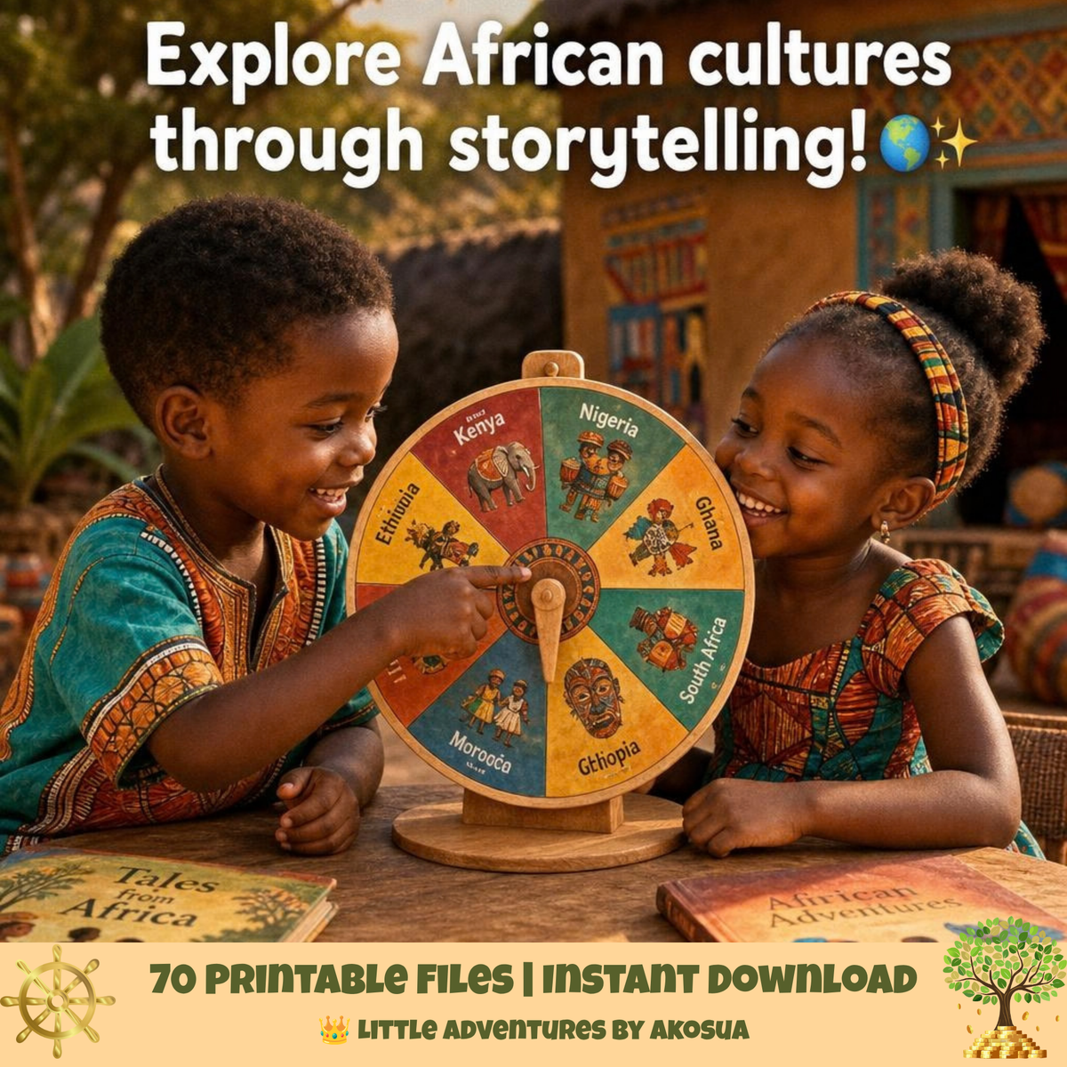 My Beautiful World Creativity Bundle — African Colouring Pages, Story Starters & Cultural Activity Pack for Kids | Printable Instant Downloaduct