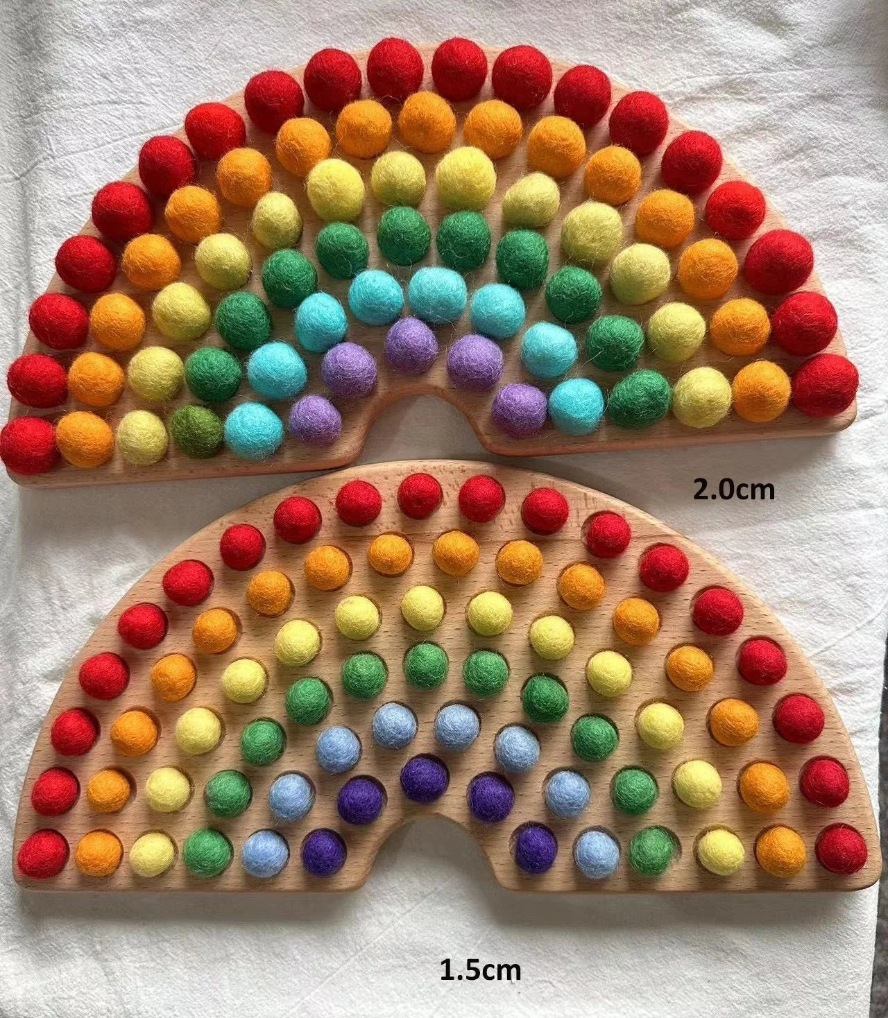 Montessori Sensory Counting Board with Felt Balls | Beech Wood Tray for Numbers, Alphabets & Creative Play
