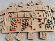 Montessori Sensory Counting Board with Felt Balls | Beech Wood Tray for Numbers, Alphabets & Creative Play