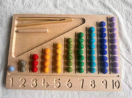 Montessori Sensory Counting Board with Felt Balls | Beech Wood Tray for Numbers, Alphabets & Creative Play