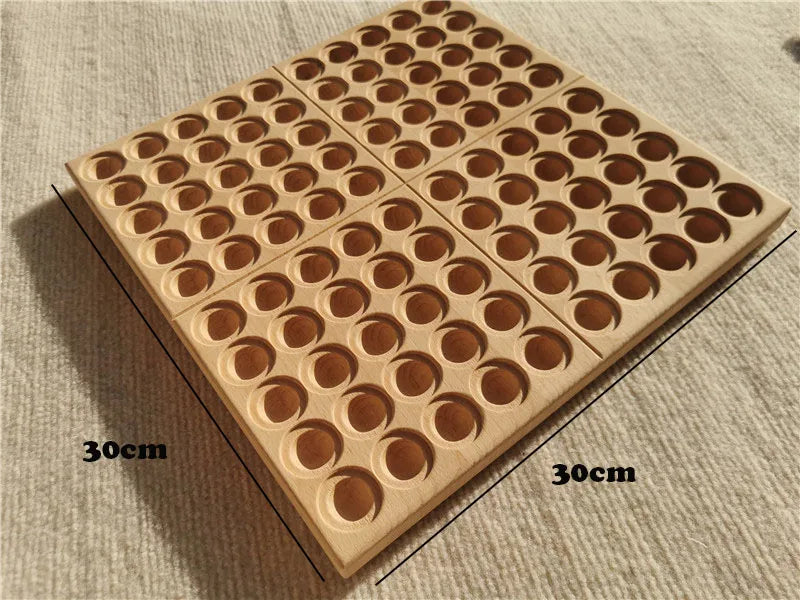 Montessori Sensory Counting Board with Felt Balls | Beech Wood Tray for Numbers, Alphabets & Creative Play
