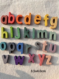 Montessori Wooden Tray  Rainbow Alphabet Puzzle Pastel ABC Learn Letters Educational Board for Kids