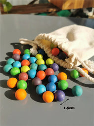 Montessori Sensory Counting Board with Felt Balls | Beech Wood Tray for Numbers, Alphabets & Creative Play