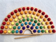 Montessori Sensory Counting Board with Felt Balls | Beech Wood Tray for Numbers, Alphabets & Creative Play
