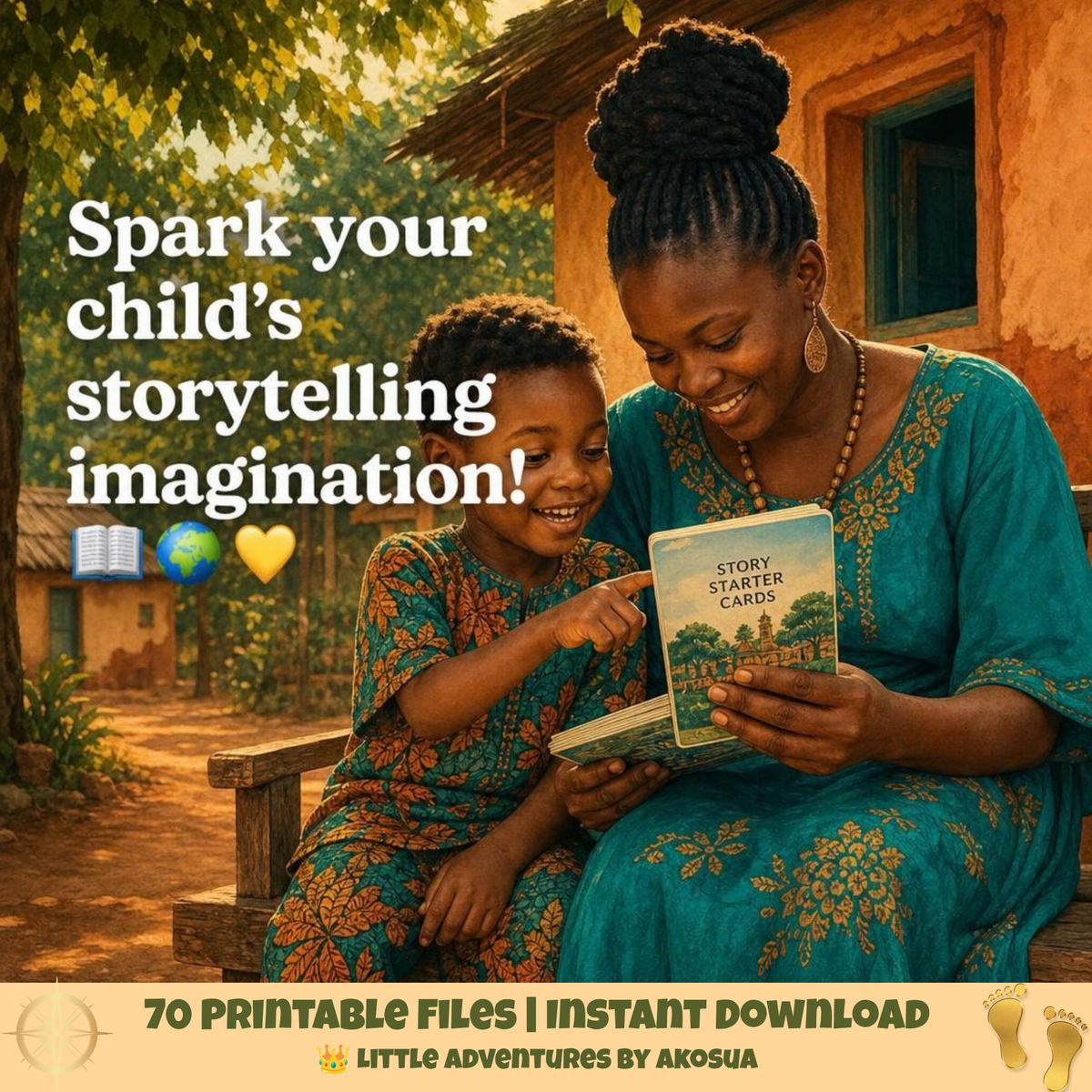 My Beautiful World Creativity Bundle — African Colouring Pages, Story Starters & Cultural Activity Pack for Kids | Printable Instant Downloaduct